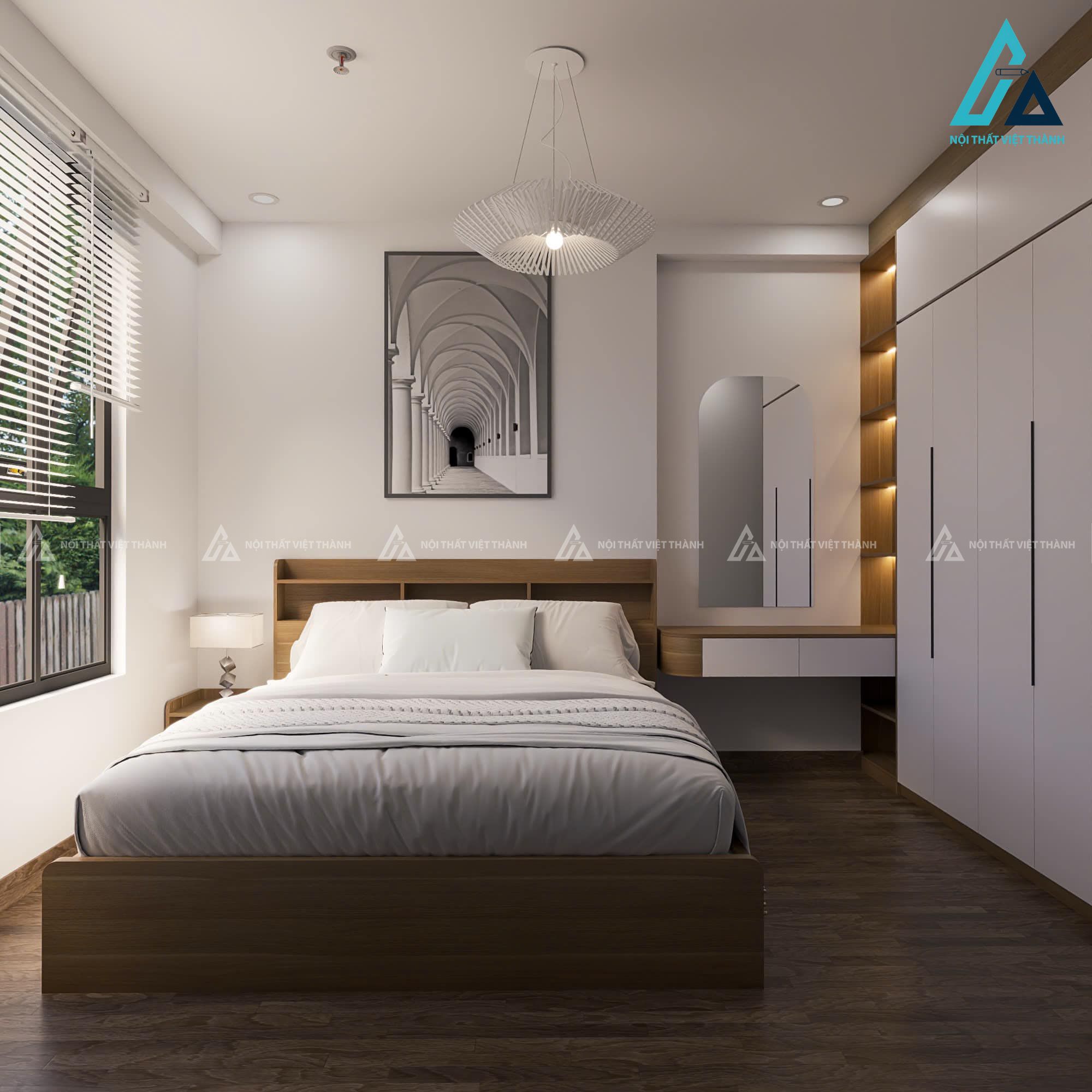 Mẫu thiết kế nội thất phòng ngủ với tranh trí nghệ thuật