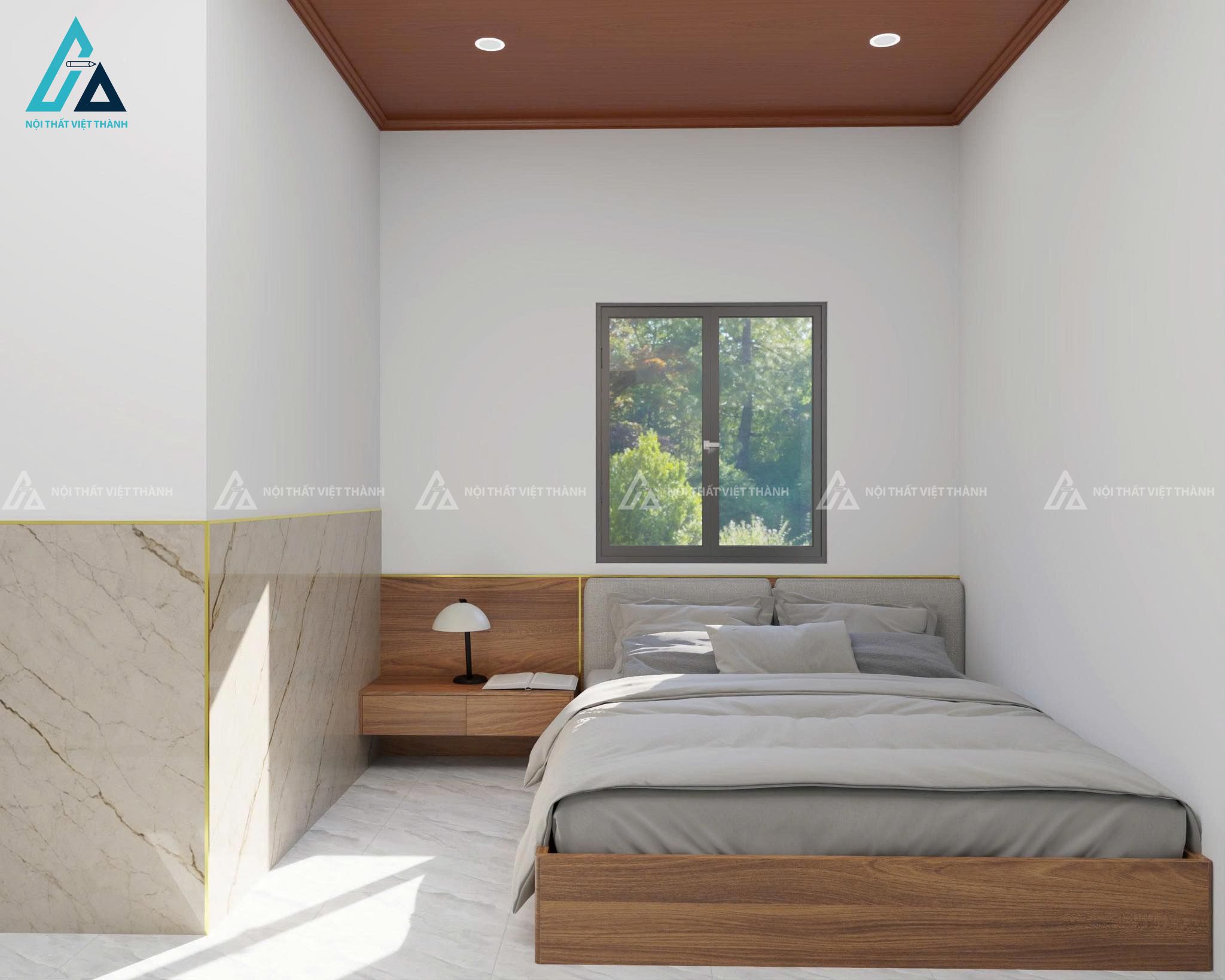 Mẫu thiết kế nội thất phòng ngủ cho nam tinh giản nhưng vẫn tiện nghi