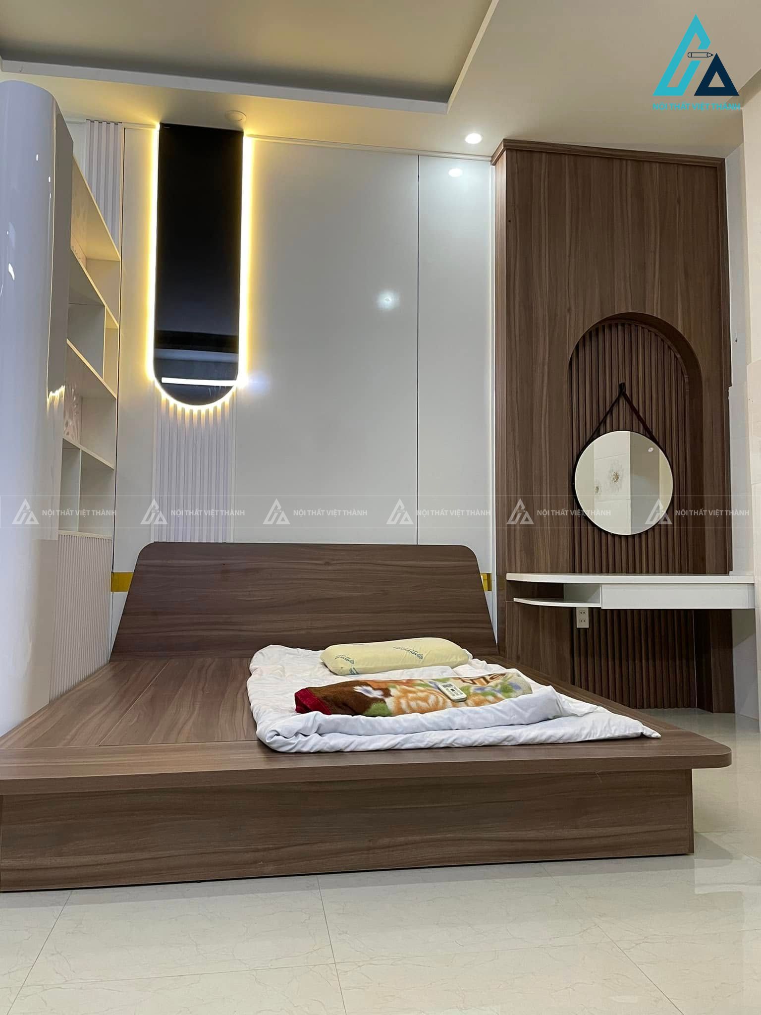 Mẫu thiết kế nội thất phòng ngủ  gỗ công nghiệp cơ bản