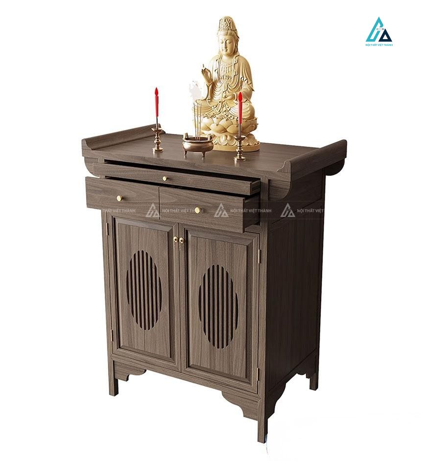 Mẫu Tủ Thờ Nhỏ Gọn Thiết Kế Tai Cuốn Tích Hợp Ngăn Kéo Thông Minh 1