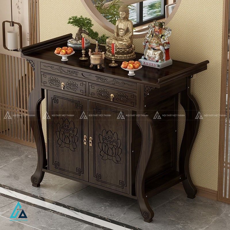 Mẫu Bàn Thờ Thiết Kế Hiện Đại Tích Hợp Tủ Đồ Tiện Dụng