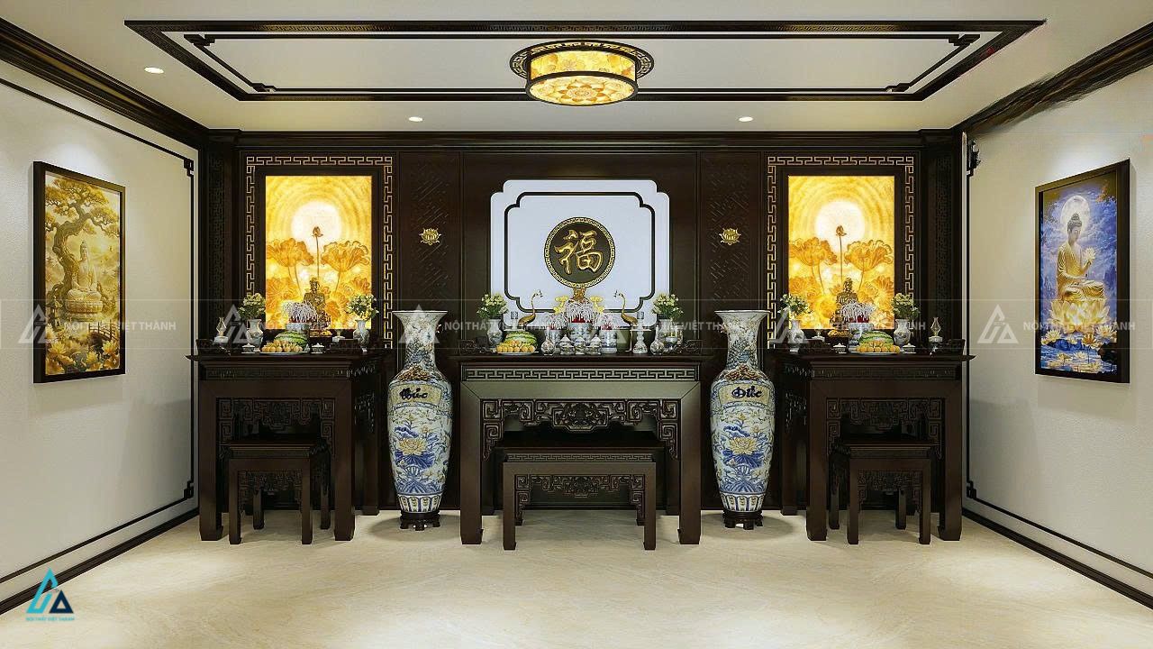 Bộ Bàn Thờ Nhị Cấp Gỗ Tự Nhiên Chạm Khắc Truyền Thống Đẳng Cấp