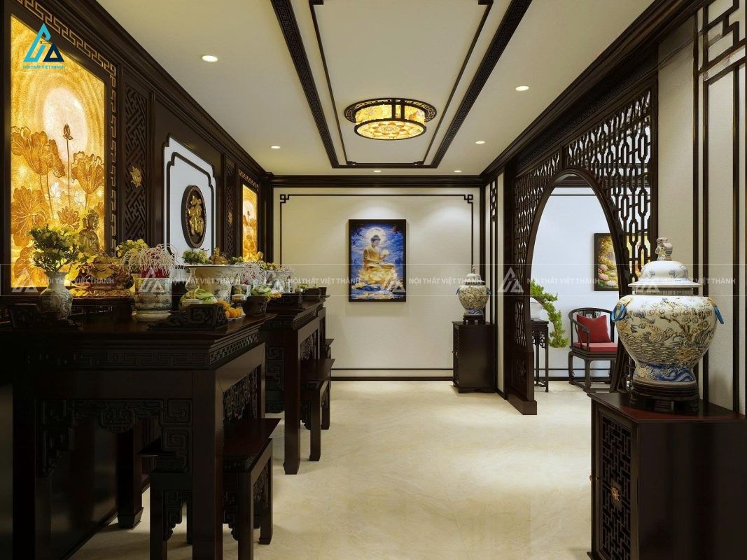 Bộ Bàn Thờ Nhị Cấp Gỗ Tự Nhiên Chạm Khắc Truyền Thống Đẳng Cấp 1