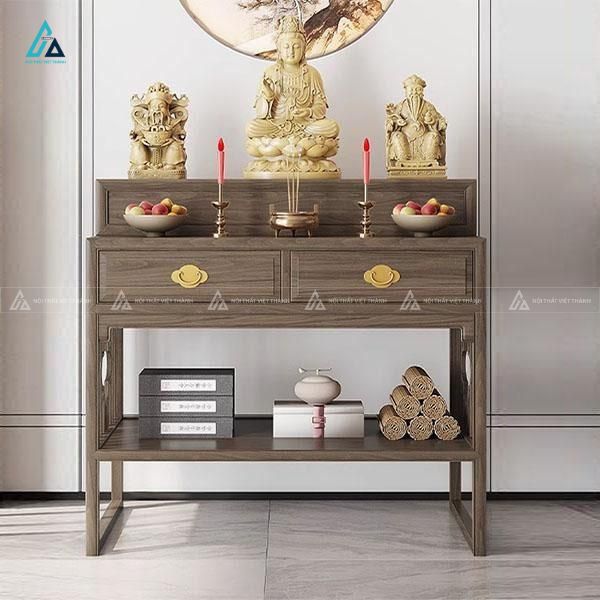 Mẫu Tủ Thờ Gỗ Sồi Hiện Đại Tích Hợp Ngăn Kéo Và Kệ Đồ