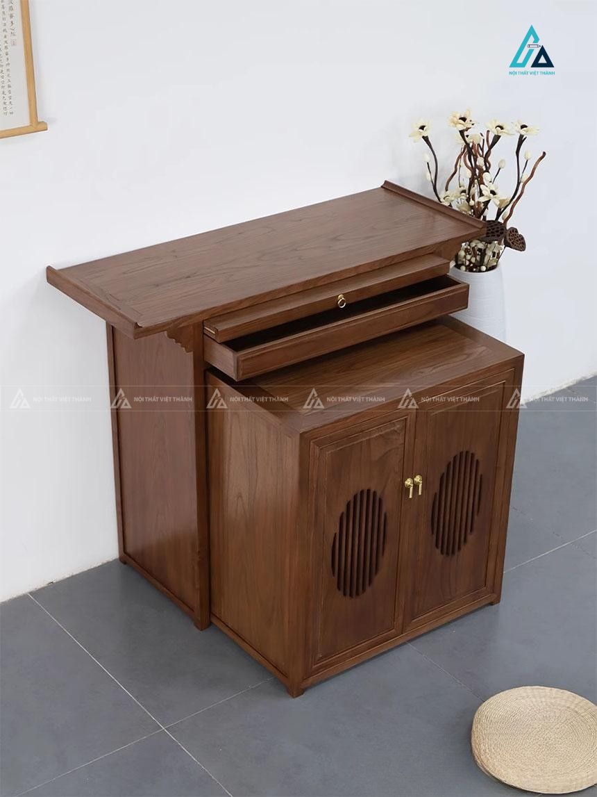 Mẫu Bàn Thờ Hiện Đại Kết Hợp Tủ Cơm Lọt Lòng Gỗ Tự Nhiên 2