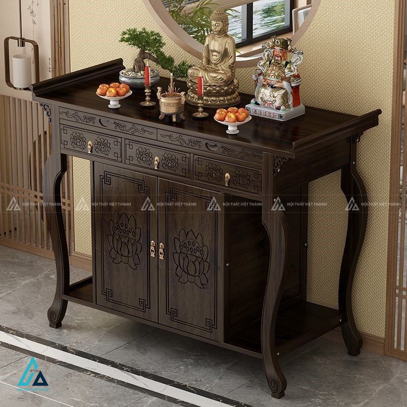 Mẫu Bàn Thờ Thiết Kế Hiện Đại Tích Hợp Tủ Đồ Tiện Dụng 1
