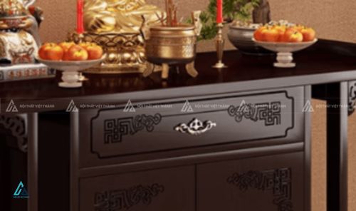 Mẫu Bàn Thờ Gia Tiên Hai Cấp Gỗ Sồi Tự Nhiên Cao Cấp 1