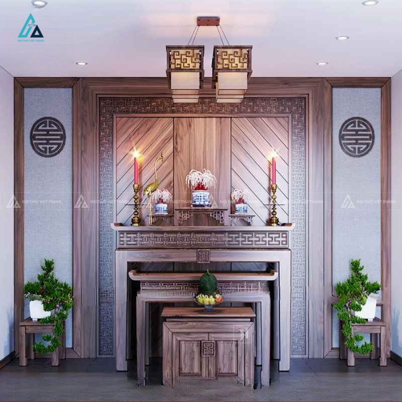 Bộ Bàn Thờ Tam Cấp Thiết Kế Hiện Đại Tối Ưu Diện Tích Phòng Thờ
