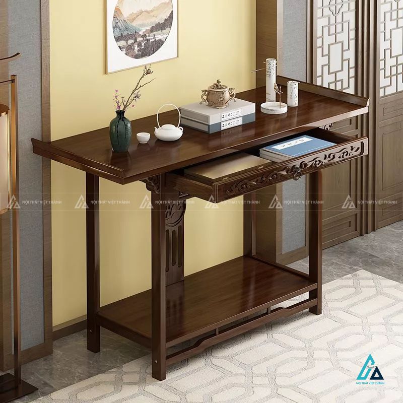 Mẫu Bàn Thờ Gỗ Tự Nhiên Hiện Đại Tối Giản Tinh Tế 2