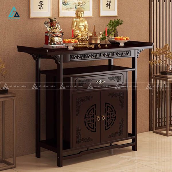 Mẫu Bàn Thờ Gia Tiên Hai Cấp Gỗ Sồi Tự Nhiên Cao Cấp 2