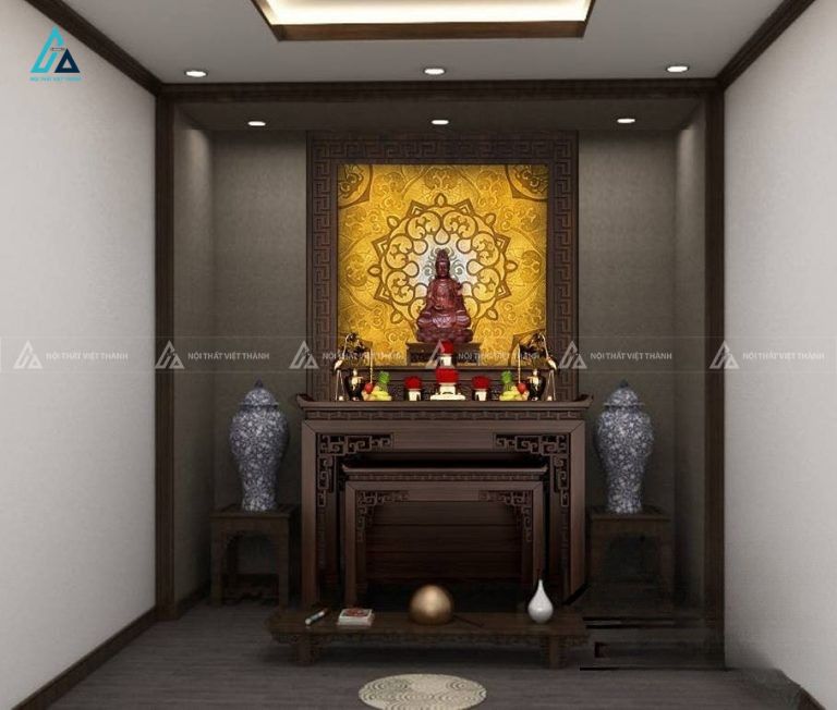 Mẫu Bàn Thờ Đứng Nhị Cấp Hiện Đại Nhỏ Gọn Cho Chung Cư