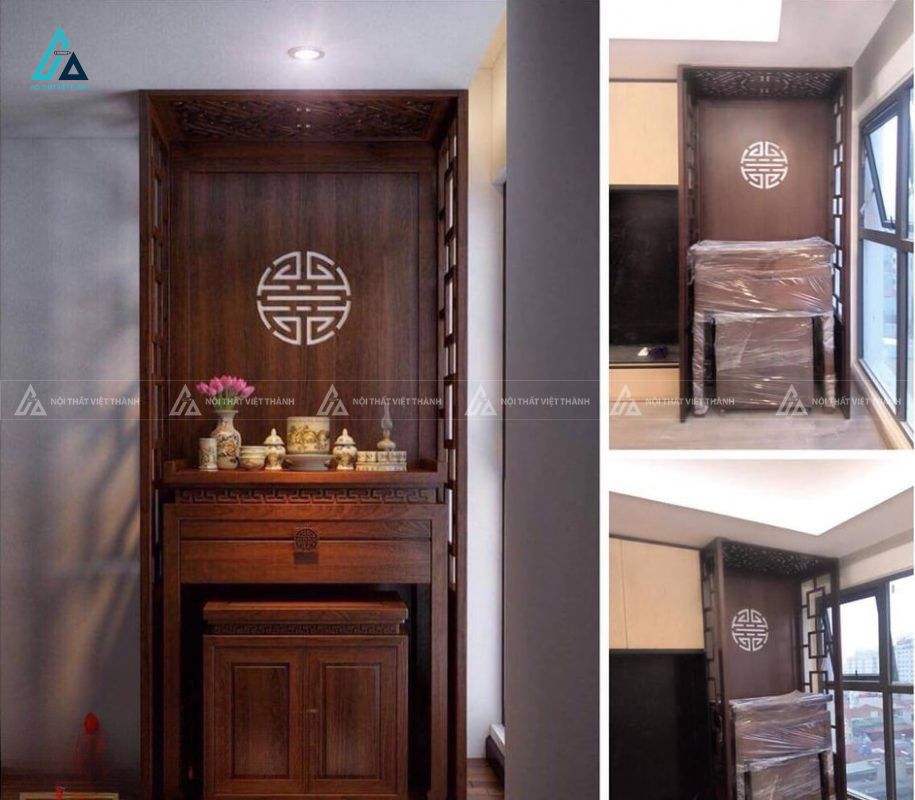 Mẫu Bàn Thờ Đứng Chung Cư Hiện Đại Thiết Kế Nhị Cấp Tinh Tế 1