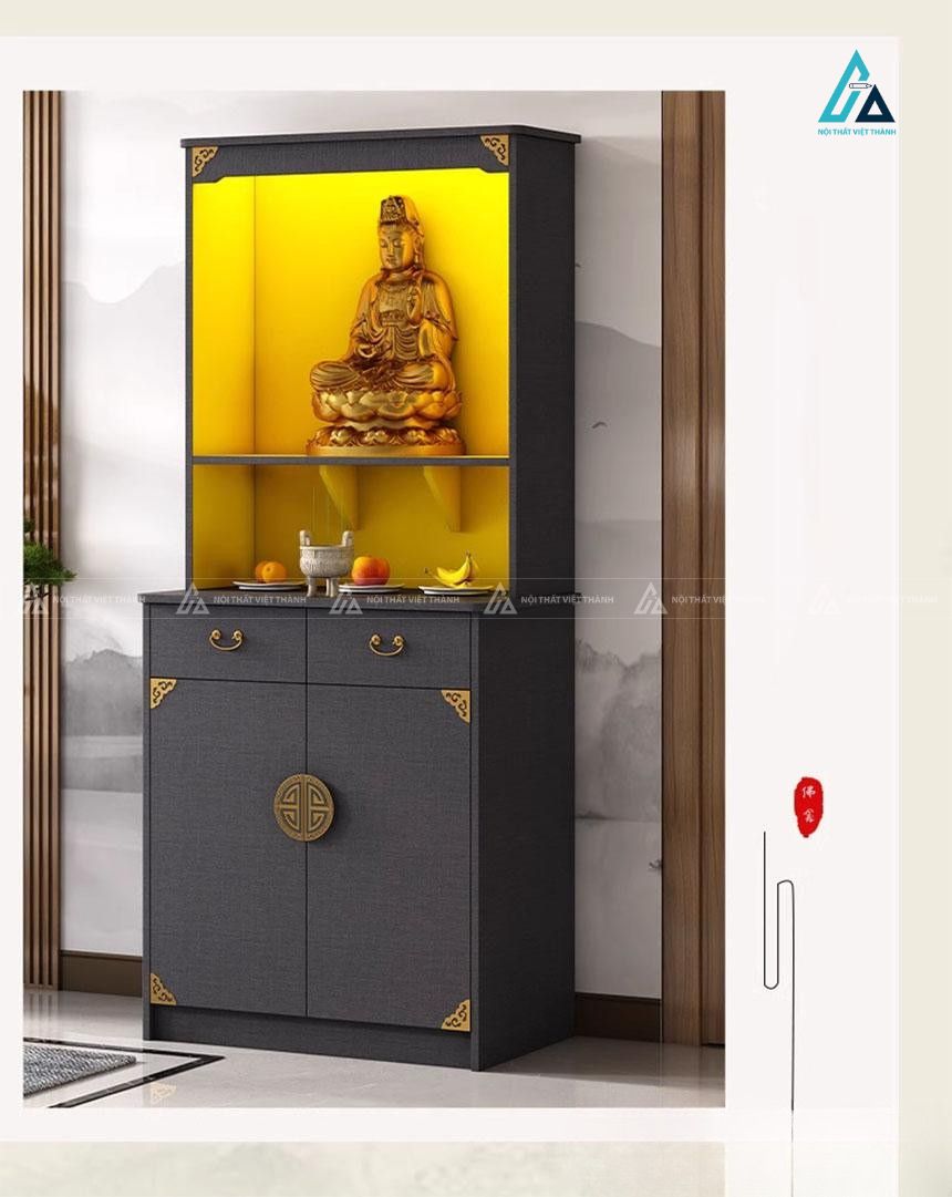 Mẫu Tủ Thờ Đứng Có Khám Thờ Đèn Led Trang Nghiêm 1