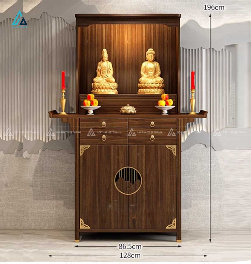 Bàn Thờ Đứng Hiện Đại Có Vách Ngăn Và Tủ Đồ Tiện Dụng 1