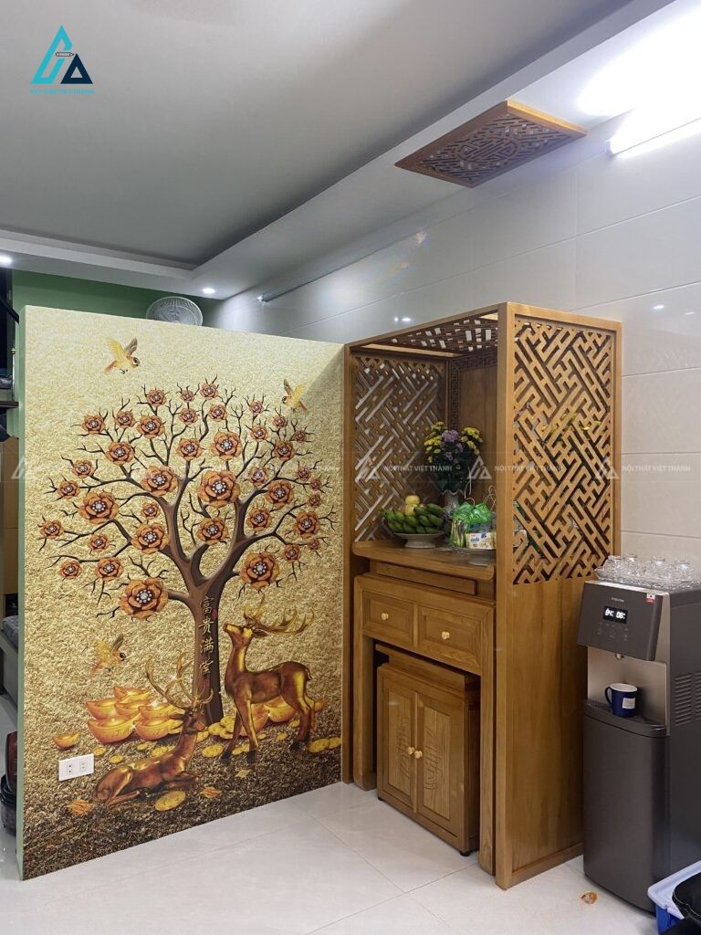 Bộ Bàn Thờ Đứng Có Ngăn Kéo Và Tủ Cơm Gỗ Tự Nhiên Cao Cấp 1