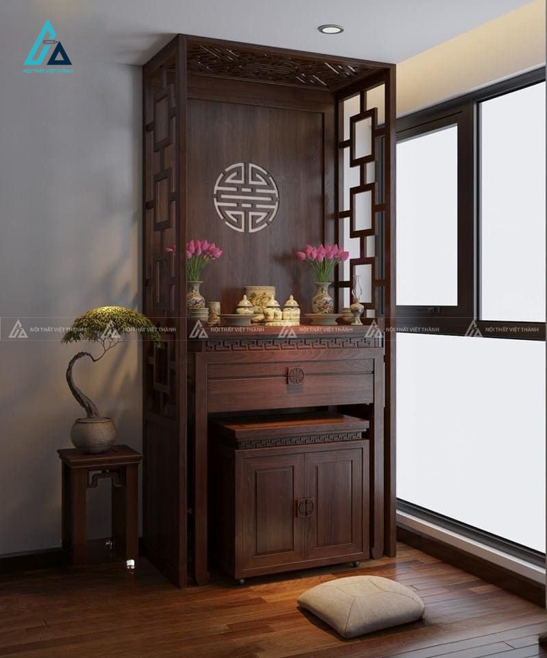 Bộ Bàn Thờ Đứng Chung Cư Hiện Đại Kèm Tủ Cơm Gỗ Tự Nhiên 2