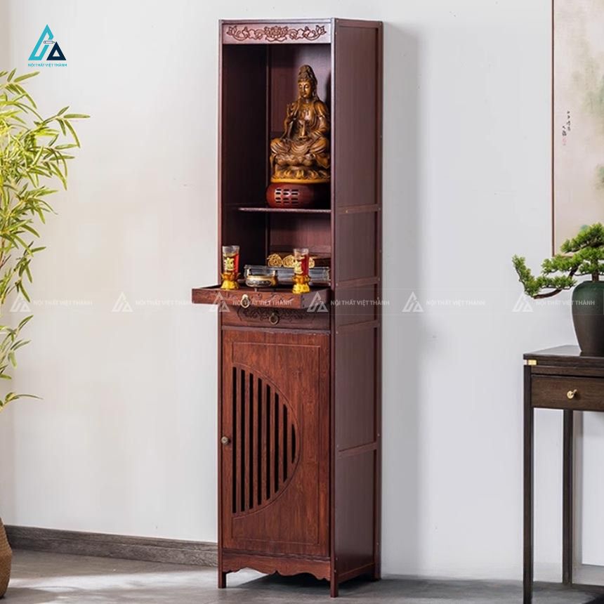 Mẫu Tủ Thờ Nhỏ Đẹp Gỗ Tự Nhiên Cao Cấp Thiết Kế Phân Tầng 1