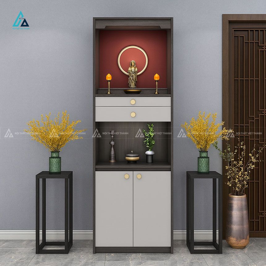 Mẫu Tủ Thờ Đứng Hiện Đại Phối Màu Tối Giản Cho Nhà Phố 1