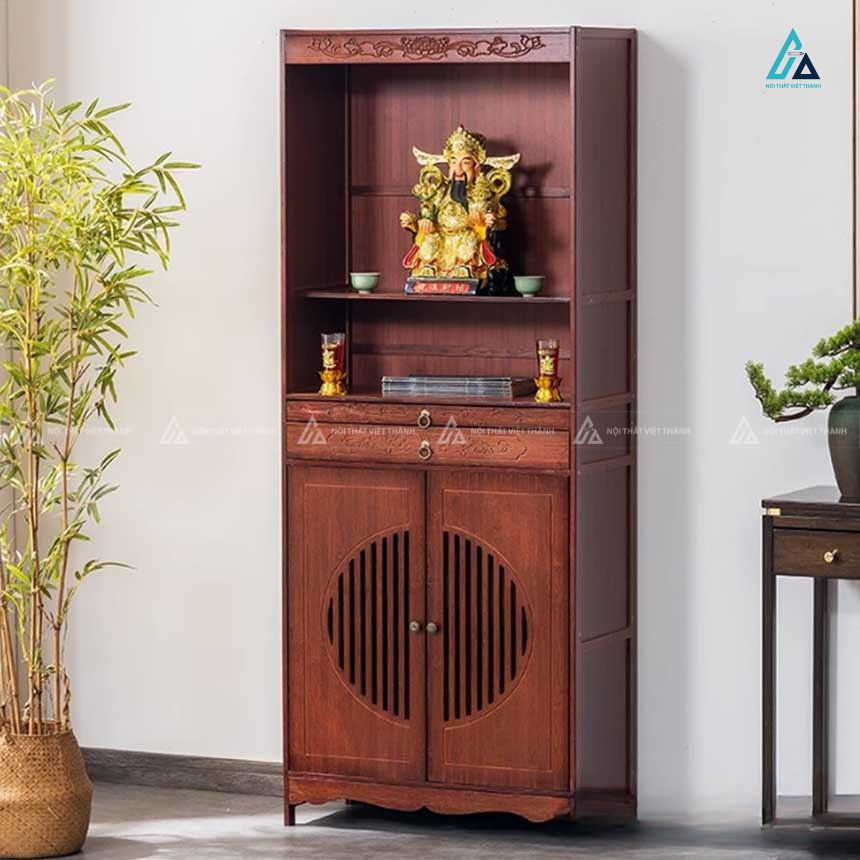 Mẫu Tủ Thờ Nhỏ Đẹp Gỗ Tự Nhiên Cao Cấp Thiết Kế Phân Tầng
