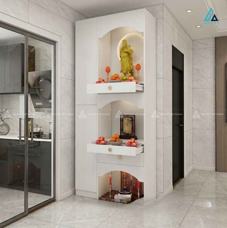Tủ Thờ 3 Tầng Đứng Hiện Đại Thiết Kế Nhỏ Gọn Trang Trọng 2