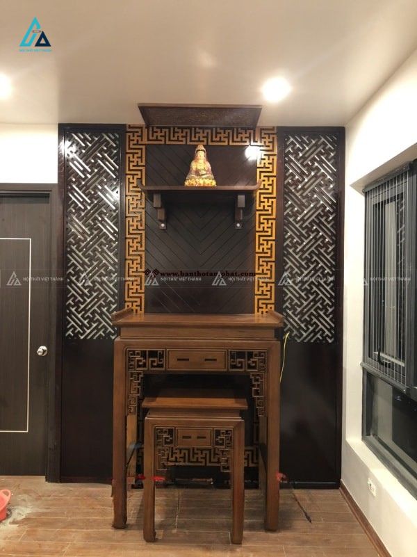 Mẫu Bàn Thờ Đứng Nhị Cấp Thiết Kế Trang Nghiêm Tối Ưu Diện Tích 2