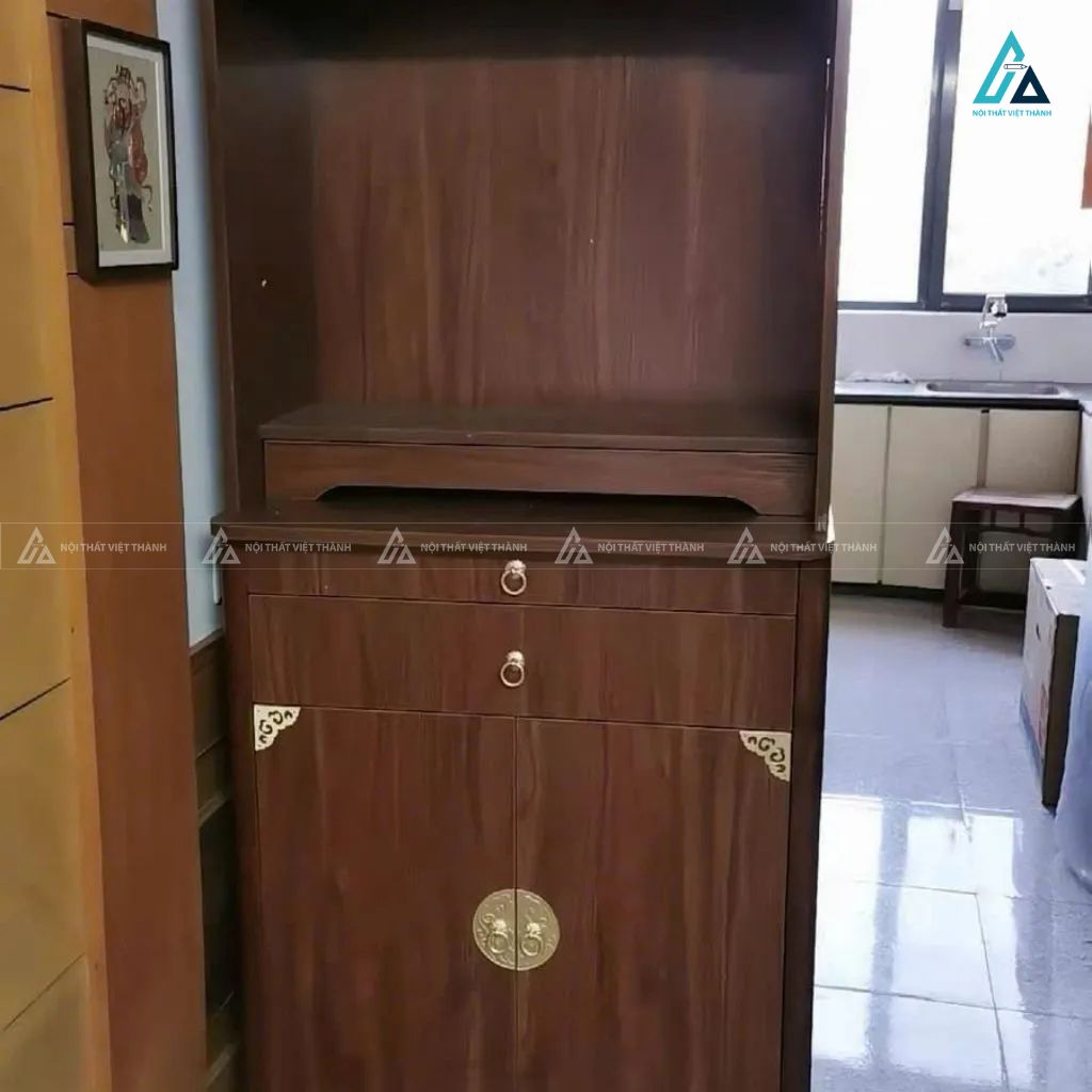 Tủ Thờ Đứng Hiện Đại Có Hộc Thờ Trên Và Ngăn Kéo Đa Năng 1
