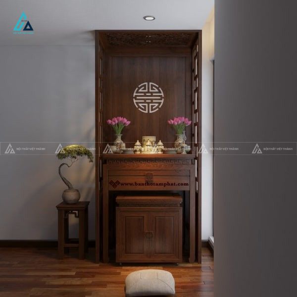Mẫu Bàn Thờ Đứng Chung Cư Hiện Đại Thiết Kế Nhị Cấp Tinh Tế