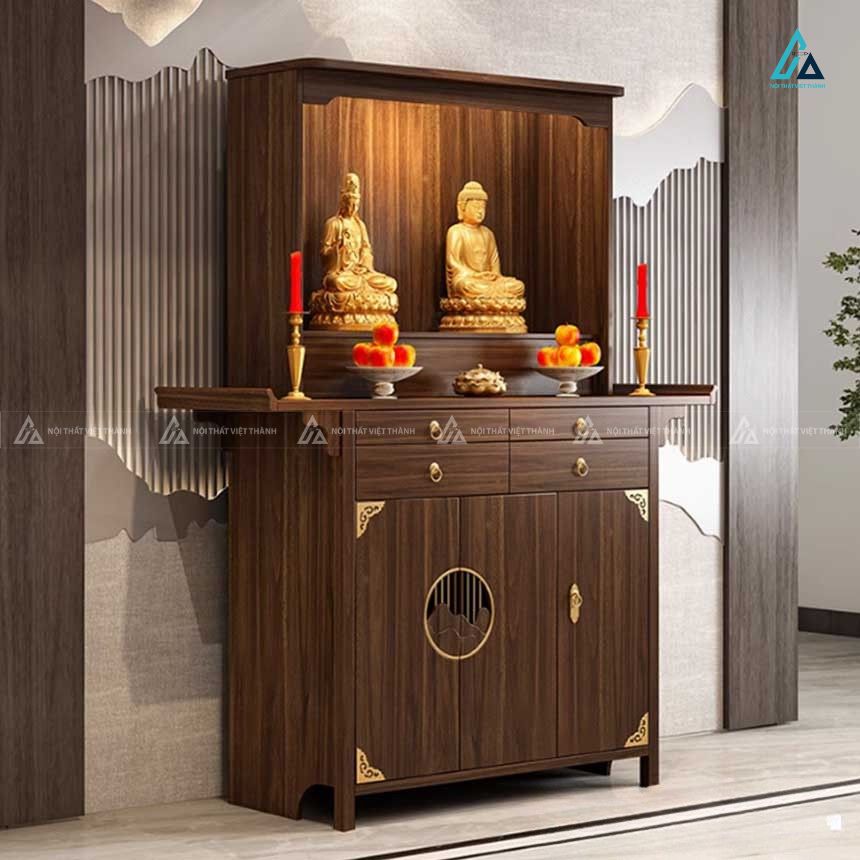 Bàn Thờ Đứng Hiện Đại Có Vách Ngăn Và Tủ Đồ Tiện Dụng 2