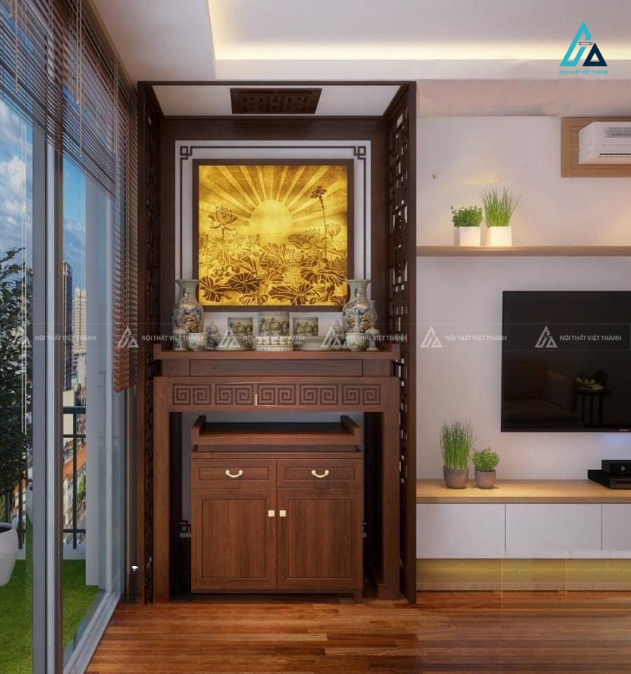 Bộ Bàn Thờ Đứng Hiện Đại Kết Hợp Tủ Cơm Tối Ưu Diện Tích
