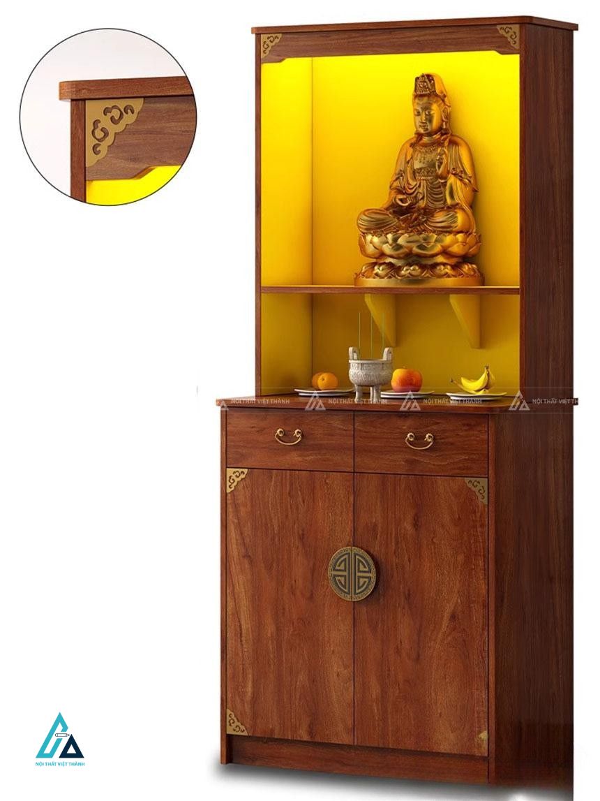 Mẫu Tủ Thờ Đứng Có Khám Thờ Đèn Led Trang Nghiêm 2