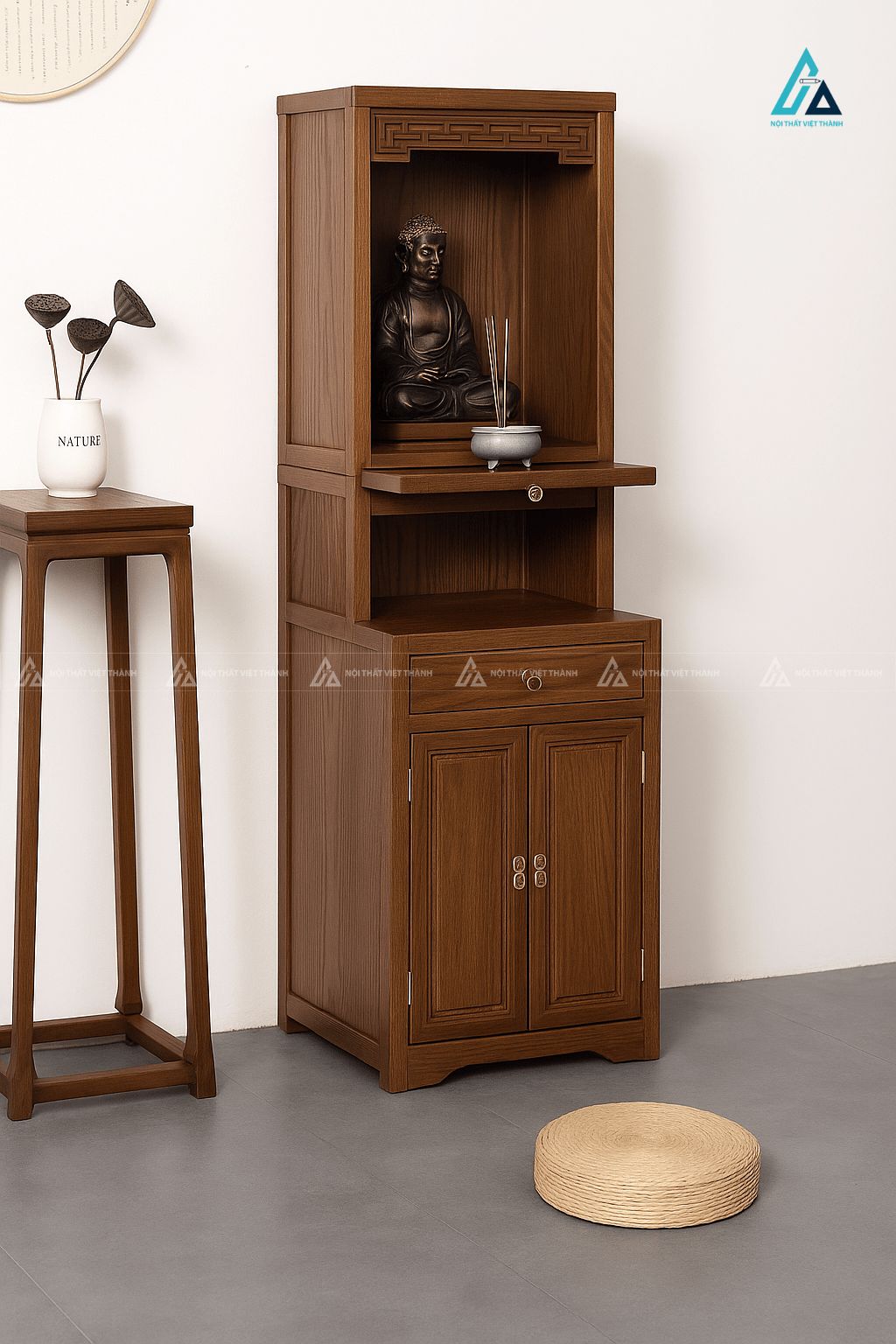 Mẫu Tủ Thờ Phòng Khách Đẹp Hiện Đại Tích Hợp Bàn Kéo Thông Minh 2