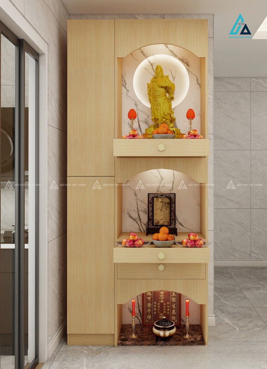 Tủ Thờ 3 Tầng Đứng Hiện Đại Thiết Kế Nhỏ Gọn Trang Trọng