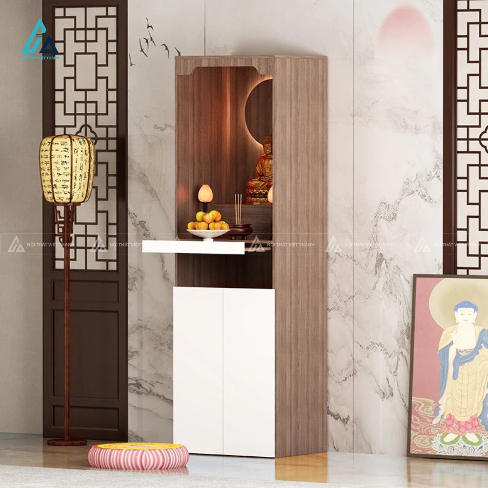 Tủ Thờ Đứng Chung Cư Hiện Đại Có Đèn LED Và Ngăn Kéo Tiện Lợi 3