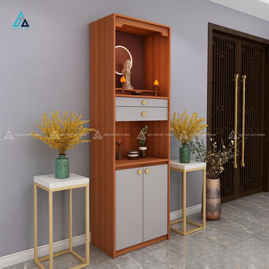 Mẫu Tủ Thờ Đứng Hiện Đại Phối Màu Tối Giản Cho Nhà Phố 2