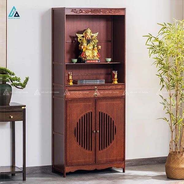 Mẫu Tủ Thờ Nhỏ Đẹp Gỗ Tự Nhiên Cao Cấp Thiết Kế Phân Tầng 2