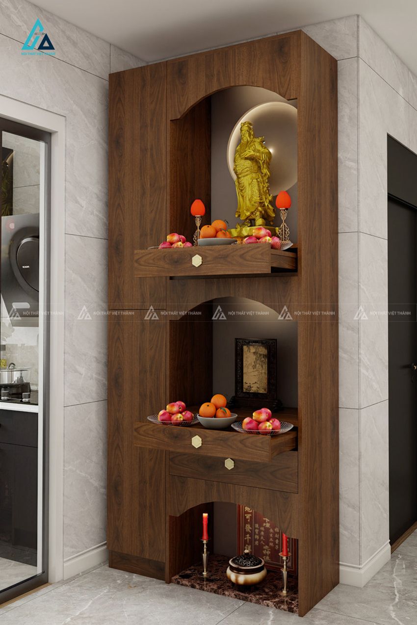 Tủ Thờ 3 Tầng Đứng Hiện Đại Thiết Kế Nhỏ Gọn Trang Trọng 3