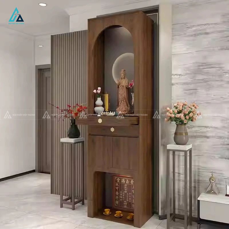 Tủ Thờ Đứng Dáng Cao Hiện Đại Tích Hợp Đèn LED Sang Trọng 3