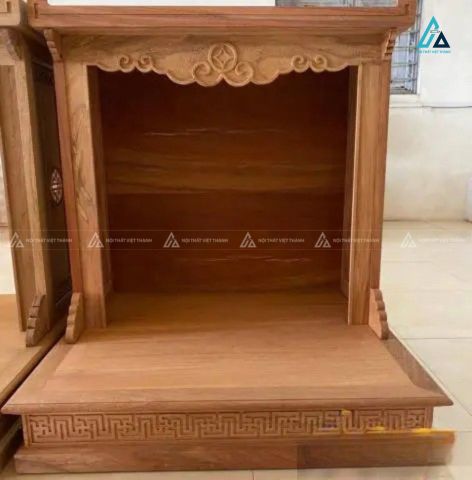 Bàn Thờ Thần Tài Gỗ Tự Nhiên Vân Gỗ Sắc Nét Kiểu Dáng Hiện Đại