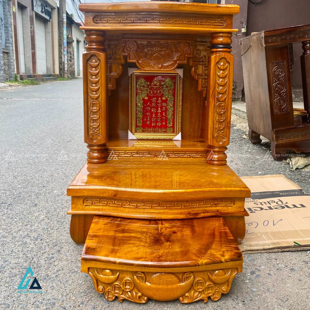 Bàn Thờ Thần Tài Mâm Cong Sắc Nét Tích Hợp Ngăn Kéo Lớn