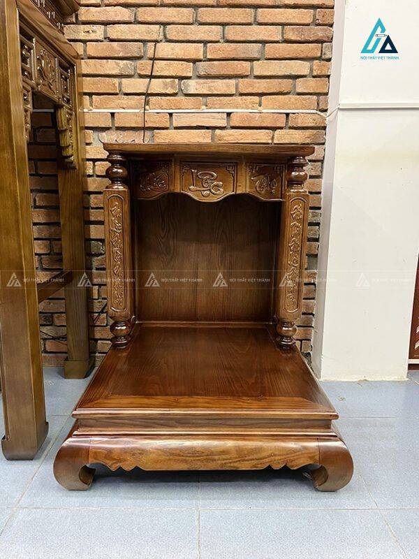Bàn Thờ Thần Tài Mái Bằng Gỗ Tự Nhiên Vân Sáng Hiện Đại 1
