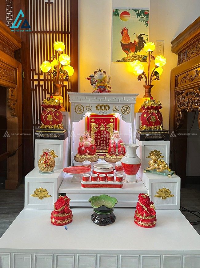 Bàn Thờ Ông Địa Thần Tài Trọn Bộ Gỗ Tự Nhiên Cao Cấp