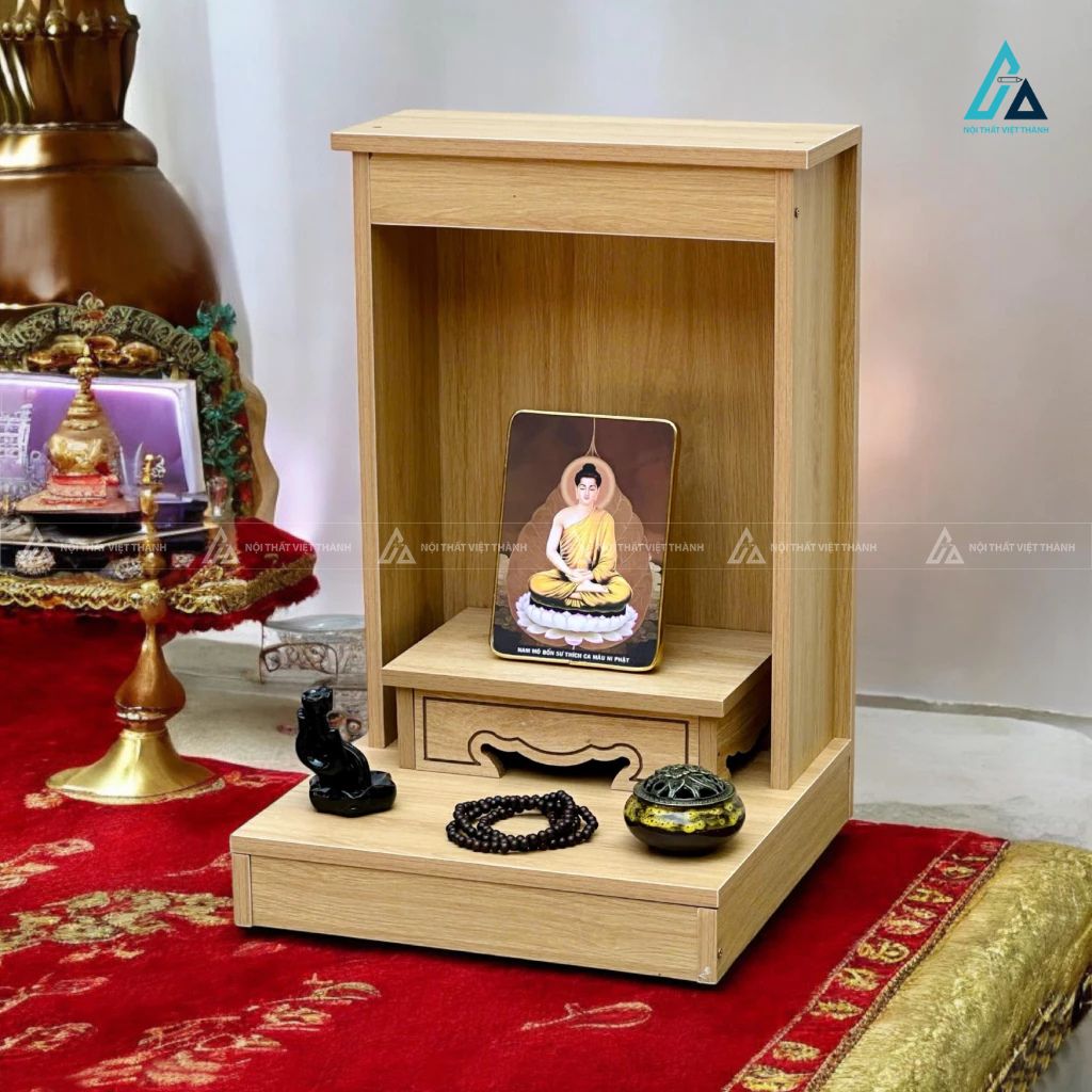 Bàn Thờ Phật Mini Hai Cấp Thiết Kế Hiện Đại Tối Giản