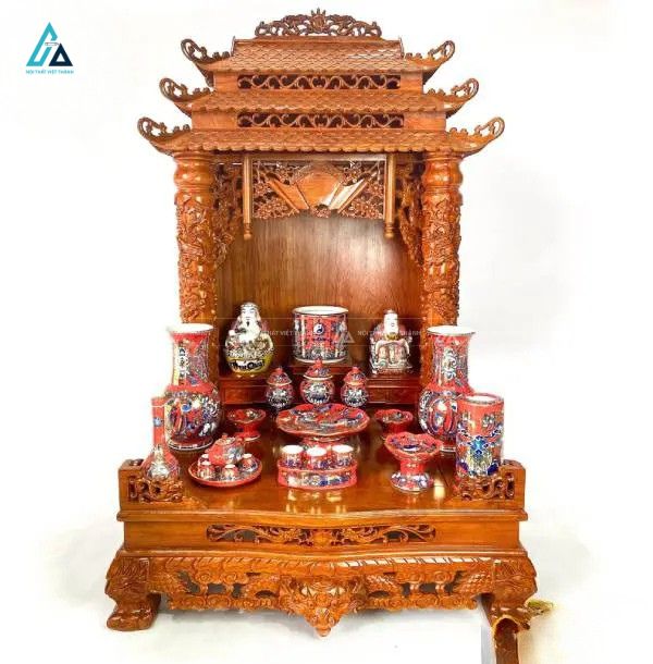 Mẫu Bàn Thờ Thần Tài Gỗ Tự Nhiên Hiện Đại Sang Trọng