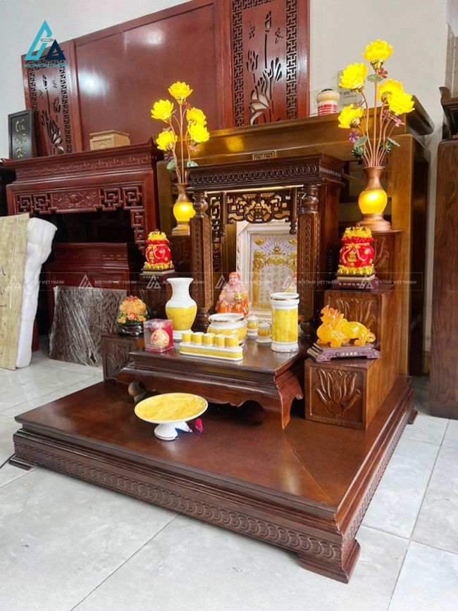 Bàn Thờ Thần Tài Trọn Bộ Gỗ Sồi Hiện Đại Sang Trọng 1
