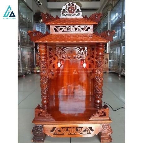 Bàn Thờ Thần Tài Mái Chùa Ba Tầng Chạm Khắc Rồng Uy Nghiêm 1