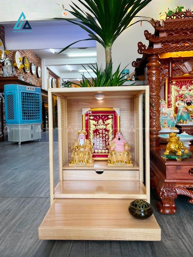 Bàn Thờ Thần Tài Phong Mây Thiết Kế Tối Giản Hiện Đại