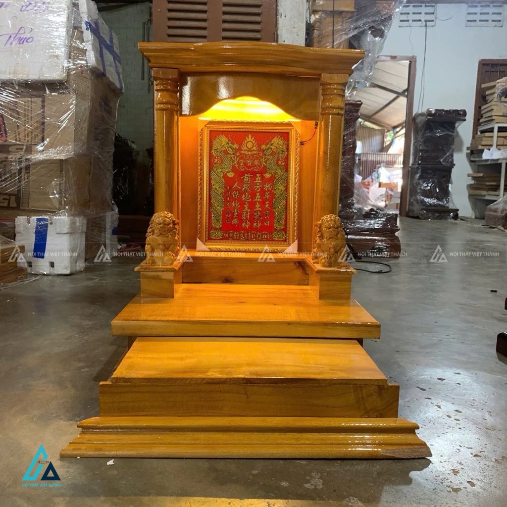 Bàn Thờ Thần Tài Cặp Lân Chầu Uy Nghiêm Tích Hợp Ngăn Kéo Lớn 3