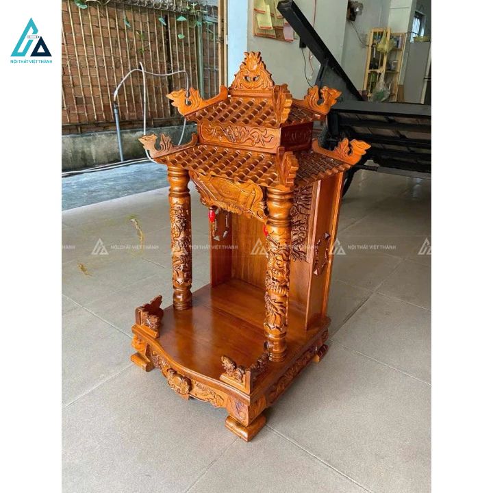 Bàn Thờ Thần Tài Mái Chùa Ba Tầng Chạm Khắc Rồng Uy Nghiêm 3