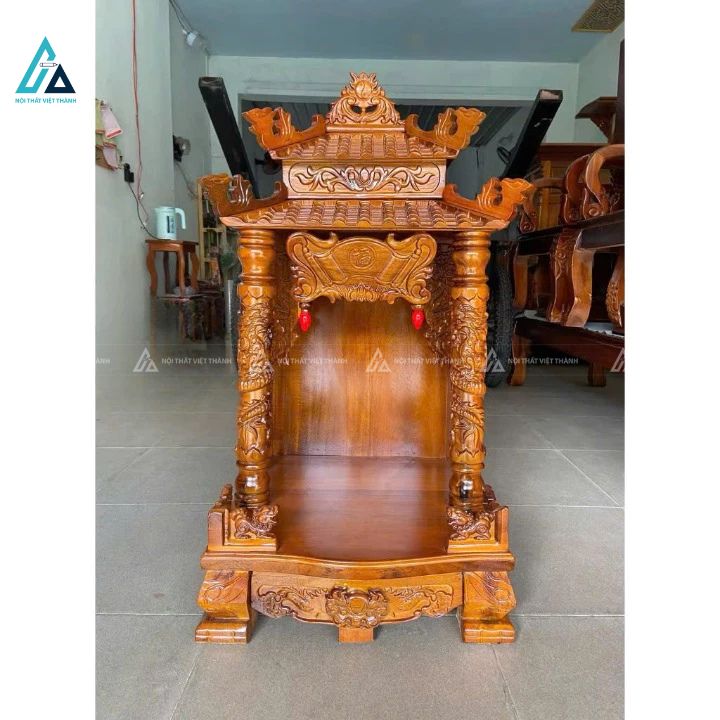 Bàn Thờ Thần Tài Mái Chùa Ba Tầng Chạm Khắc Rồng Uy Nghiêm 4