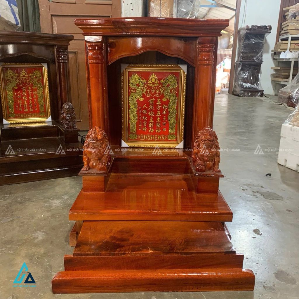 Bàn Thờ Thần Tài Cặp Lân Chầu Uy Nghiêm Tích Hợp Ngăn Kéo Lớn 4